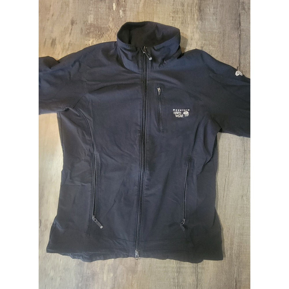 Mountain Hardwear Womens Black Softshell Full Zip Jacket OL3890 Medium